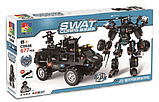 Конструктор 2 в 1 Робот спецназа и грузовик Swat 677 деталей, фото 4