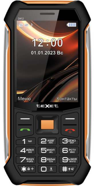 Мобильный телефон TeXet TM-D412 (черный/оранжевый)