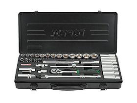 Набор головок 3/8" 6-24мм 35предм. 6гр. метал.кейс TOPTUL