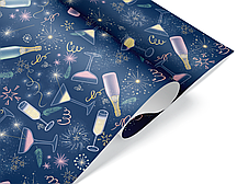 Упаковочная бумага в листах 0,7х1 м Новогодние бокалы, 10 л (арт.2050750)
