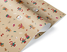 Упаковочная бумага в листах 0,7х1 м Новогодние мишки, 10 л (арт.2050726)