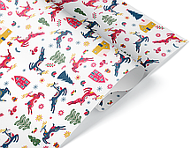 Упаковочная бумага в листах 0,7х1 м Новогодние олени, 10 л (арт.2050730)