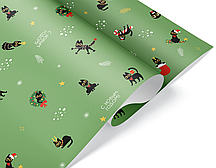 Упаковочная бумага в листах 0,7х1 м Новый Год и классный кот, 10 л (арт.2050724)