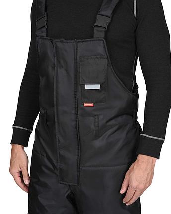 Полукомбинезон мужской зимний универсальный, черный, СОП 50мм, фото 2