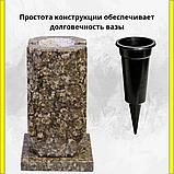 Ваза квадратная на кладбище/памятник из гранита Балтик-Грин 30 см. См. описание ниже!!!, фото 3