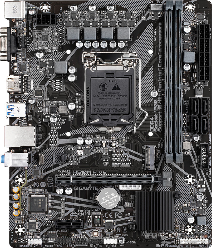 MB Gigabyte H510M H V2 Soc-1200 (H470) PCI-Ex16 PCI-Ex1 COM Ultra M.2 2xDDR4 3200Mhz VGA+HDMI mATX RTL