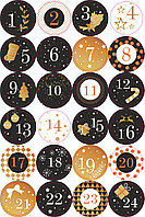 Набор наклеек для адвент-календаря Черно-золотая (24 шт)