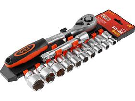 Набор головок 1/2" 10-24мм 12предм. PRO STARTUL (PRO-41412) (пласт. подвес, 6 граней)