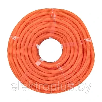 Труба гофрированная ПНД с протяжкой d32 мм (50 м) оранжевая EKF-Plast, фото 2