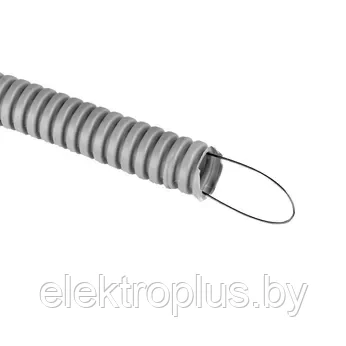 Труба гофр. ПВХ с протяжкой d25 мм (50 м) серая EKF-Plast, фото 2