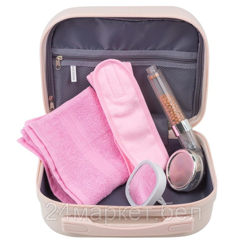 LT4Bag La and Te beaute Набор(сумка розовая 2149#+полотенце+зеркало52870+повязка на голову на липучке+лейка - фото 2 - id-p233547379
