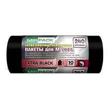 Мешки для мусора ПВД 240 л, 55 мкм, 10 шт