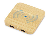 USB-хаб с беспроводной зарядкой из бамбука Plato