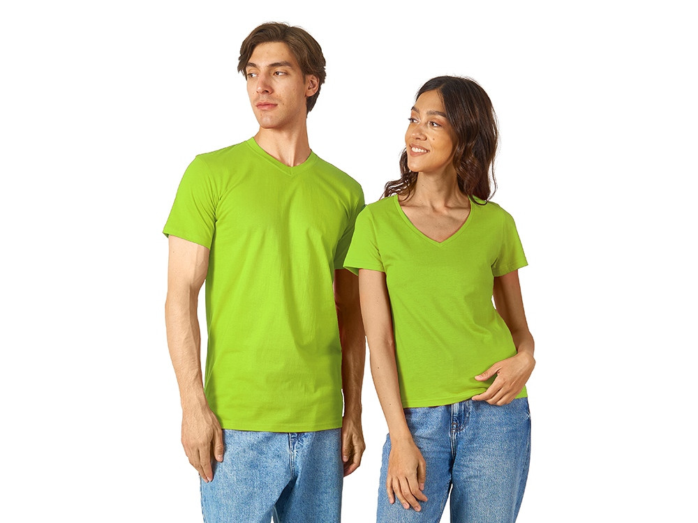 Футболка Heavy Super Club женская с V-образным вырезом, зеленое яблоко - фото 6 - id-p72053044