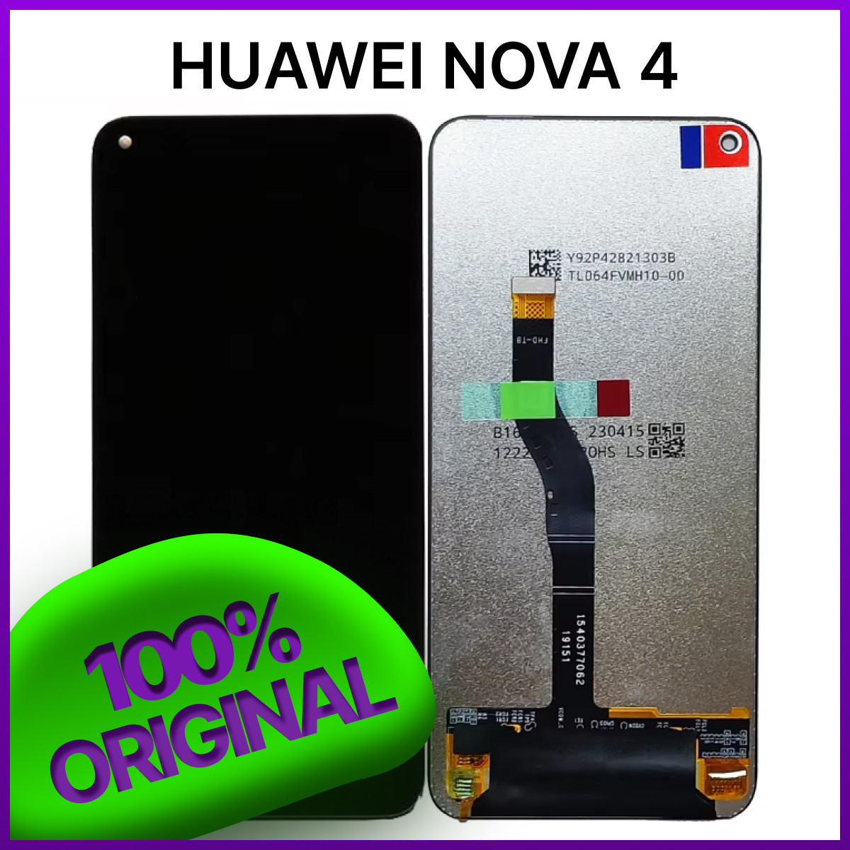 Экран Huawei Nova 4 Original 100% (VCE-AL00) c тачскрином, черный