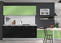 Кухня Оля | МДФ | зеленое яблоко/ черный жемчуг