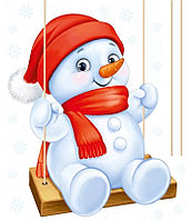 Наклейка Снеговик на качелях 23,7х33,2 см (арт.77.133.00)