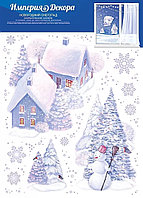 Наклейка Новогодний снегопад 23,7х33,2 см, с блестками (арт.77.102.00)