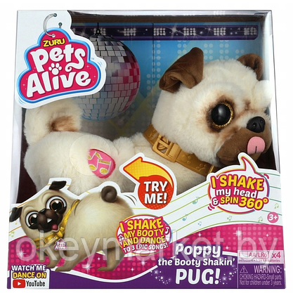 Интерактивная игрушка Zuru Pets Alive Мопс 9521, фото 2