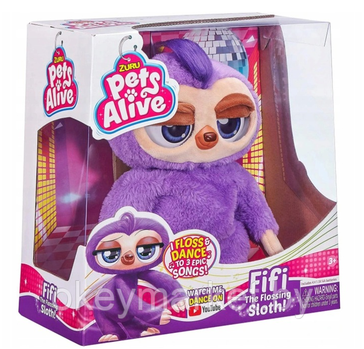 Интерактивная мягкая игрушка Zuru Pets Alive Ленивец Фифи