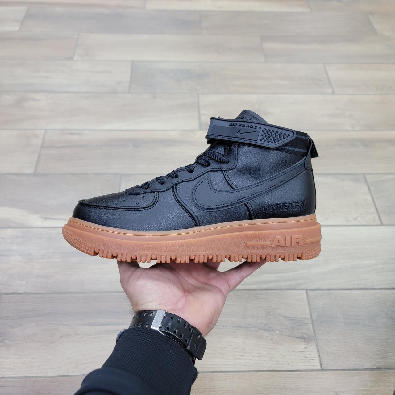 Кроссовки Nike Air Force 1 GTX Black Gum с мехом