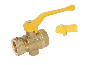 Кран шаровый 1/2" под манометр, (ГАЗ) PN1,6 МПа, 11Б27п10, Цветлит (ЦРБ0098)