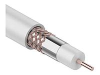 Кабель RG-6U+Cu (75 Ом), Cu/Al/Cu (1,0/Al/48х0,12 мм) 64%, (бухта 100 м), белый REXANT