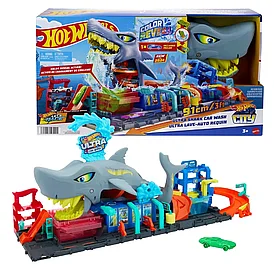 Игровой набор Hot Wheels Автомойка Shark с пусковой установкой HTN82