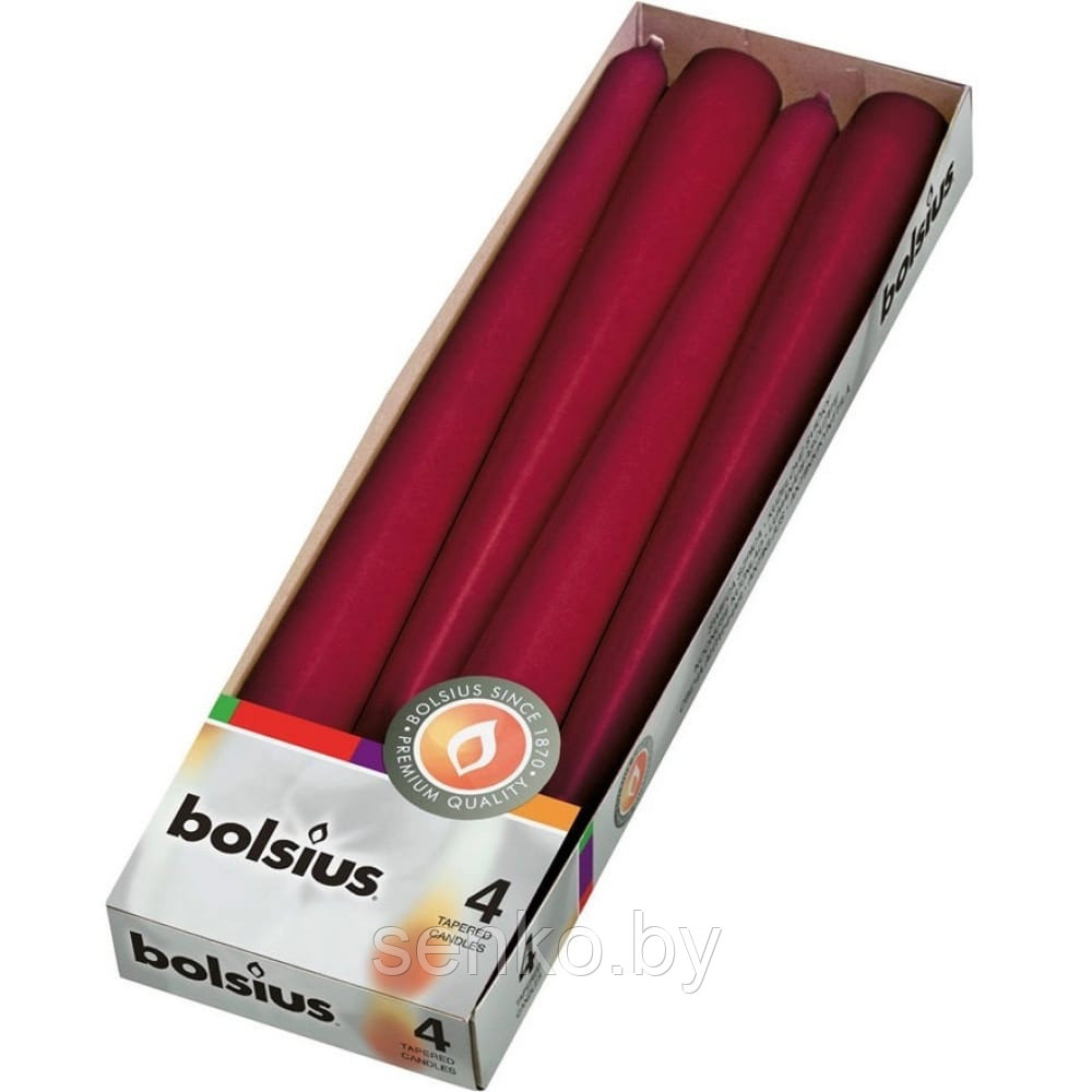 Свеча конусная бордовая 245/24 Bolsius - 4 шт. | 1 шт. - 1.60 руб.