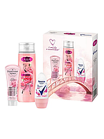 Подарочный набор ЦВЕТОЧНАЯ ЛАГУНА (гель для душа 250мл+дезодорант 50мл+крем для рук 80 мл)