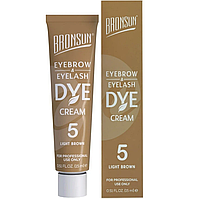 Крем-краска для бровей и ресниц BRONSUN, цвет светло-коричневый #5, 15мл