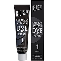 Крем-краска для бровей и ресниц BRONSUN, цвет черный #1, 15 мл