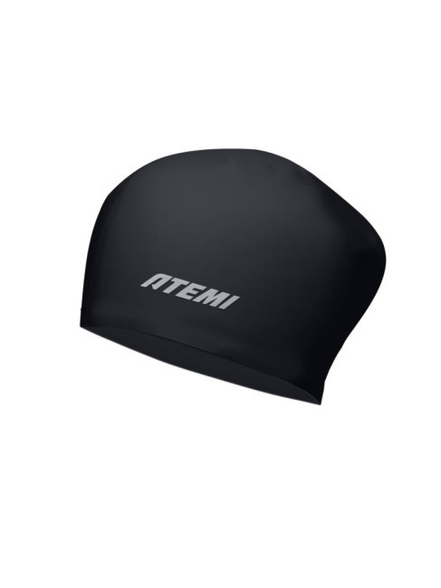 Шапочка для плавания Atemi long hair cap Deep black, силикон, Цвет: Черный, TLH1BK