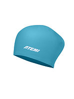 Шапочка для плавания Atemi long hair cap Green river, силикон, Цвет: бирюзовый, TLH1GR