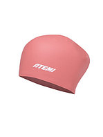 Шапочка для плавания Atemi long hair cap Bright red, силикон, Цвет: Красный, TLH1R