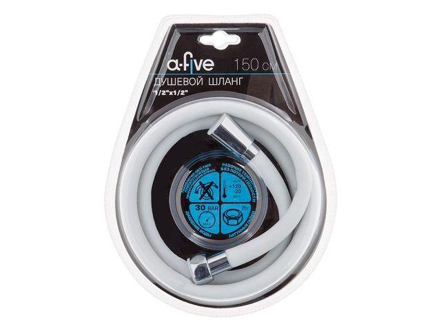 Шланг душевой, Si, 1/2" г-г 150 см, бел., a-five