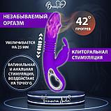 Вибратор кролик с подвижной головкой и подогревом БЕССОННИЦА, фиолетовый, фото 3