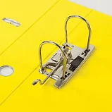 Папка-регистратор BRAUBERG extra 75 мм желтая двустороннее покрытие пластиковая с металлическим уголком, фото 5