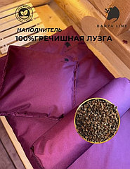 Матрас с подушкой и валиком для парения Banya Line с гречихой, бордо, 70х200