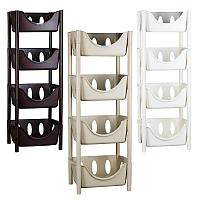 Этажерка с корзинками 4-х секционная глубокая 29,5х108,5х42,5см цвет ассорти