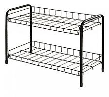 Этажерка для обуви на 2 полки (черный) 66 х 28 х 44см