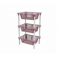 Этажерка с корзинками 3-х секционная, коралл 40,1 х 30,1 х 68см "Krita" BEROSSI