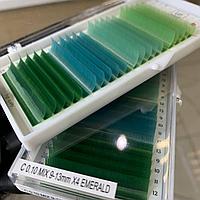 Ресницы С 0.10 Le Mat Цветные EMERALD Миксы (9-13 мм)
