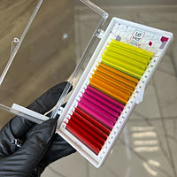 Ресницы D 0.10 Le Mat Цветные AURORA Миксы (9-13 мм)