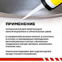 Герметик силикон санитарный нейтральный ADMIRAL бесцветный 280 мл, фото 2