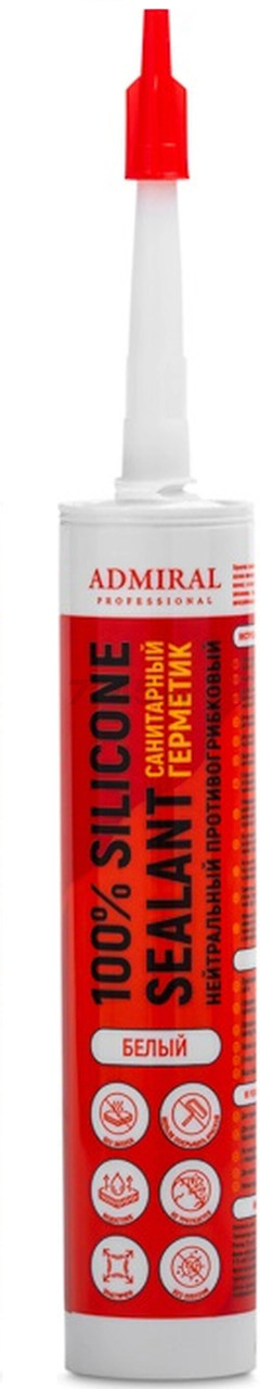 Герметик силикон санитарный нейтральный ADMIRAL белый 280 мл