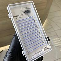 Ресницы Бело-синие омбре D 0.10, миксы