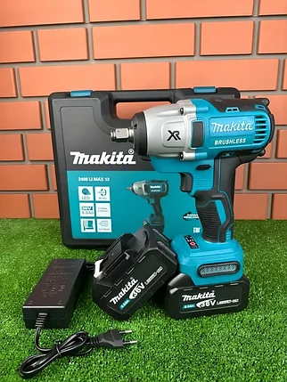 Гайковерт аккумуляторный бесщеточный Makita 900 Нм (2 АКБ 4 А/ч, кейс) Аналог, фото 2