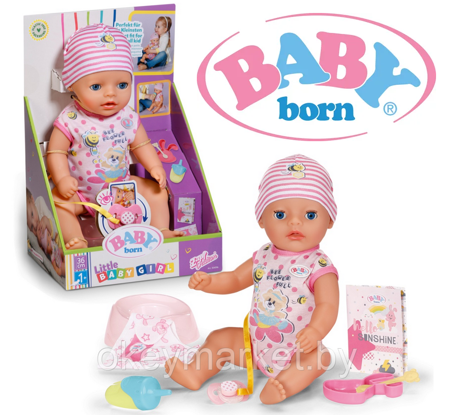 Интерактивная кукла Baby Born Baby Girl 36 см - Zapf Creation 834596