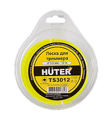 Леска (3.0 мм, 12 м; витой квадрат) Huter TS3012